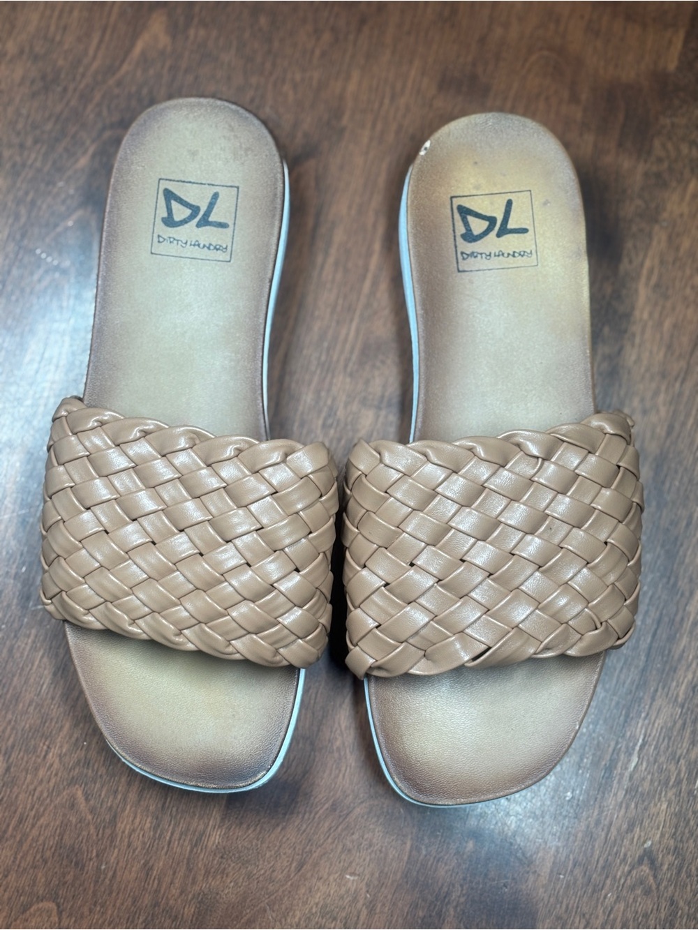 Dirty Laundry Braided Tan/Brown Slide Sandals